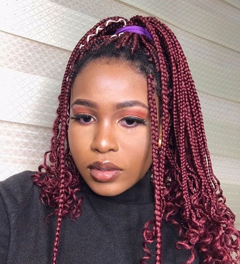 Hairstyle Trends The 26 Hottest Burgundy Box Braids Photos Collection