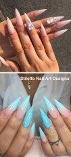 35+Beautiful Stiletto Nails Art Designs And Acrylic Nails Ideas 2020