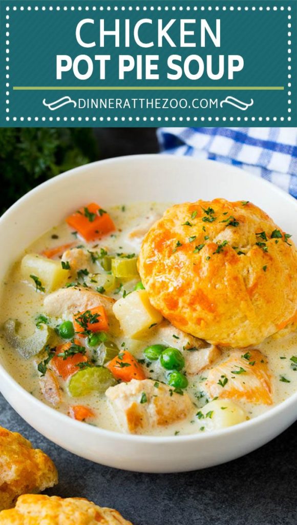 Chicken Pot Pie Stew with Cheddary Biscuits : Recipe and best photos
