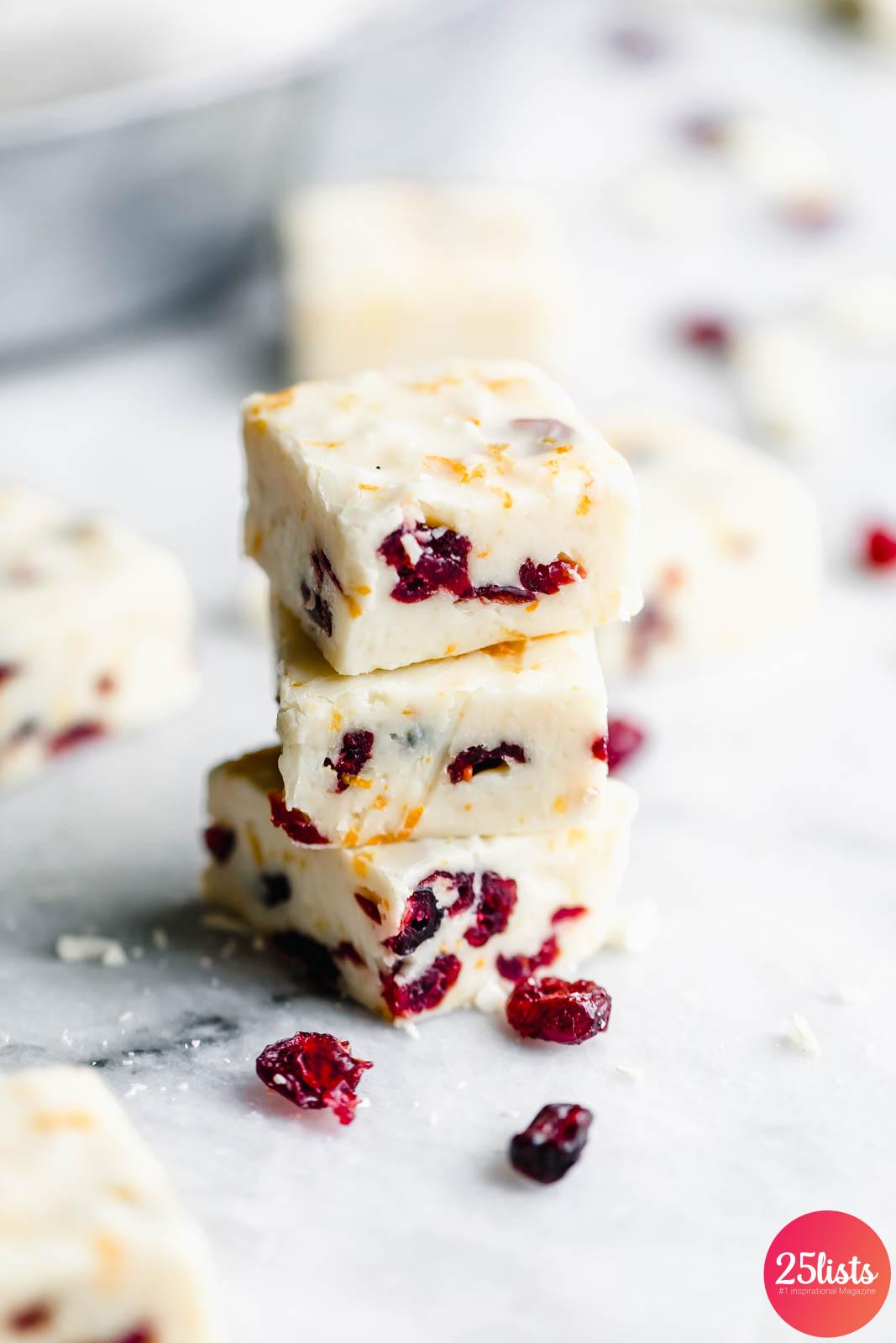 White Chocolate and Dried Cranberry Fudge Recipe and best photos