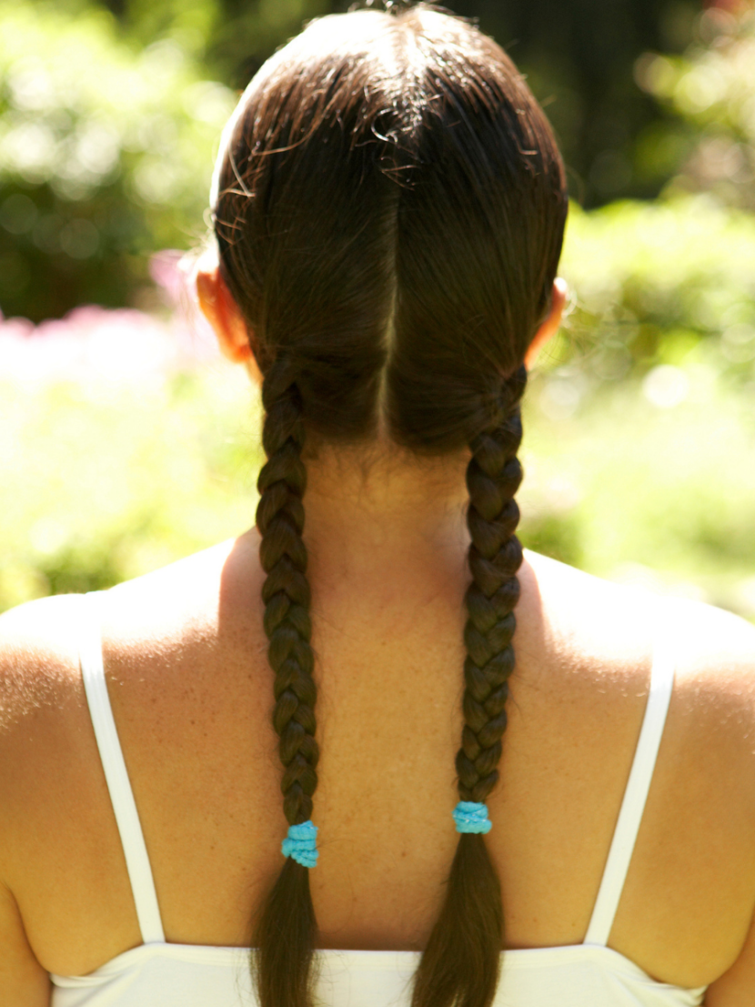 girl with two braids