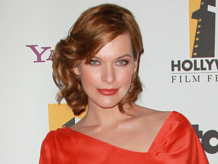 Milla Jovovich, with a bright spring base, has naturally brown hair.  The copper red got armed