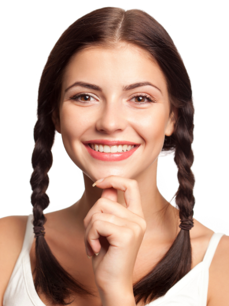 girl with braids to make beach waves