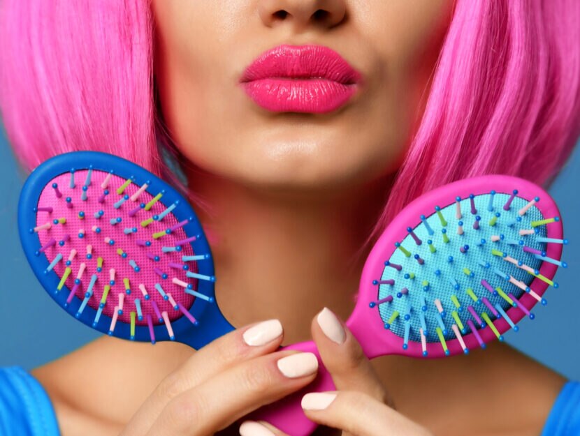 hair colored brushes